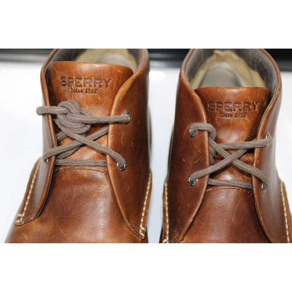 Men's Size 13 Sperry Tie-Up Brown Loafers - Picture 2 of 7